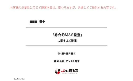 MAS監査の提案書の例